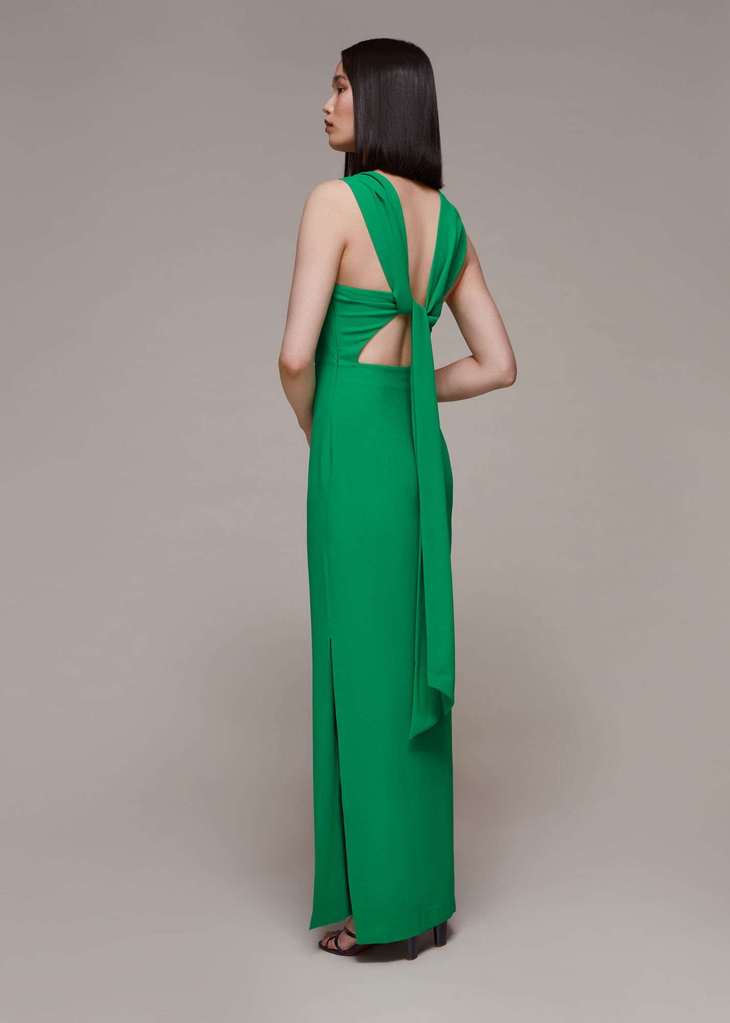 Green Tie Back Maxi Dress | WHISTLES ...